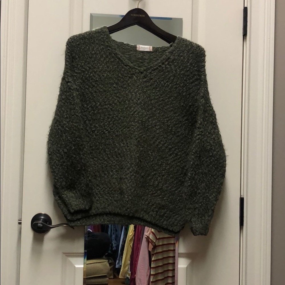 Oversized Olive Green Altar’d State Sweater, S/M
